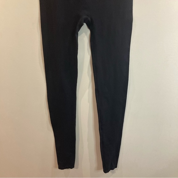 HELMUT LANG Sz M/L  Seamless Rise Ribbed Comfort Waistband Jersey Knit Leggings - Picture 4 of 9